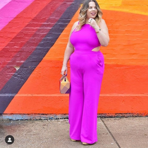 pink cut out jumpsuit
